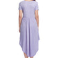 Mauve Short Sleeve High Low Casual Swing Dress