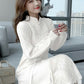 Maxi Dresses For Women Party Long Sleeve Midi Patchwork Knitted