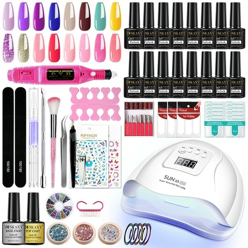 Nail Kit With Led Dryer Semi-permanent Varnish Gel Nail Polish Set