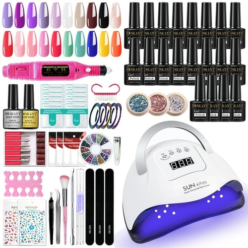 Nail Kit With Led Dryer Semi-permanent Varnish Gel Nail Polish Set