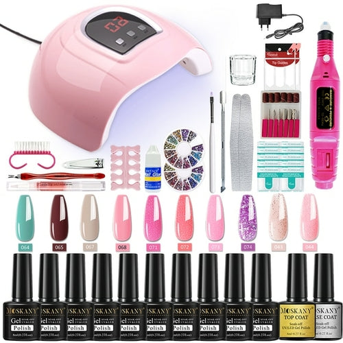 Nail Kit With Led Dryer Semi-permanent Varnish Gel Nail Polish Set