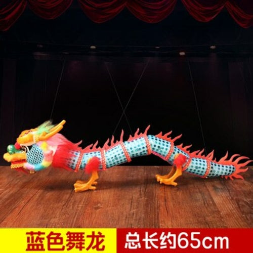 New Funny Toy Pull String Puppet Chinese Dragon Wooden Marionette