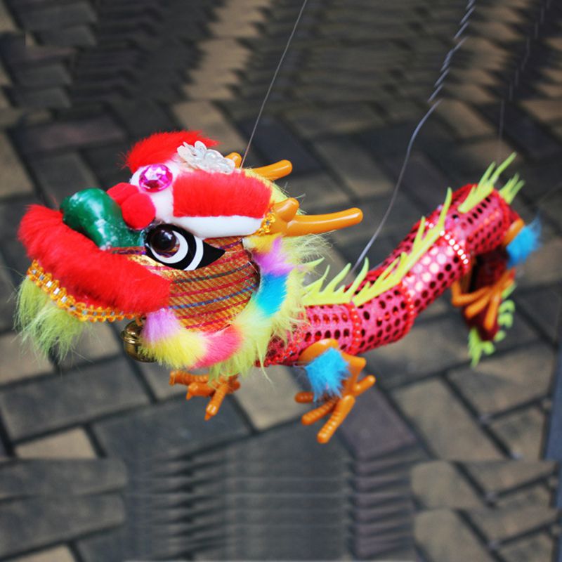 New Funny Toy Pull String Puppet Chinese Dragon Wooden Marionette