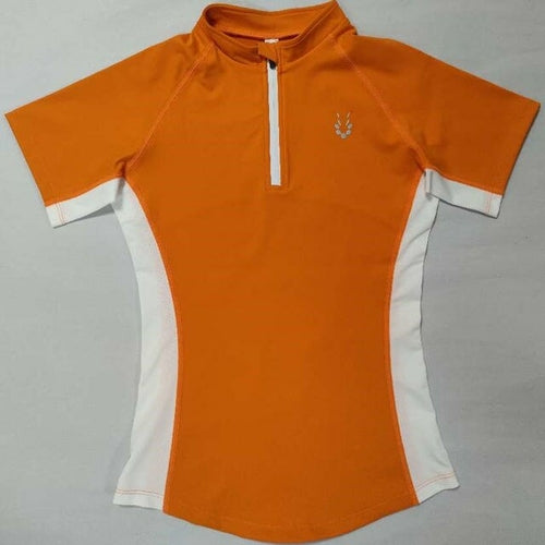 New Women Slim Sports Fitness Yoga Shirts Short Sleeve Half Zipper