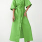 Cotton Linen Long Wrap Summer Dress