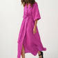 Cotton Linen Long Wrap Summer Dress