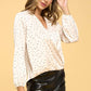 Silky Satin Long Sleeve Surplice Top