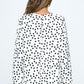 Polka Dot Long Sleeve Surplice Top