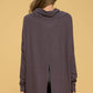 Long Sleeve Open Back Pullover Top