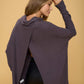 Long Sleeve Open Back Pullover Top