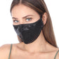 FASHION MASK 101 BLACK SEQUINS FACE MASK DOUBLE LAYER