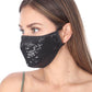 FASHION MASK 101 BLACK SEQUINS FACE MASK DOUBLE LAYER