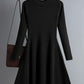 Simple Basic Autumn Winter A-line Thick Sweater Dress Women Elegant