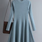 Simple Basic Autumn Winter A-line Thick Sweater Dress Women Elegant