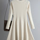 Simple Basic Autumn Winter A-line Thick Sweater Dress Women Elegant