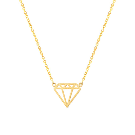 Stainless Steel Chain Gold Color Diamante Choker