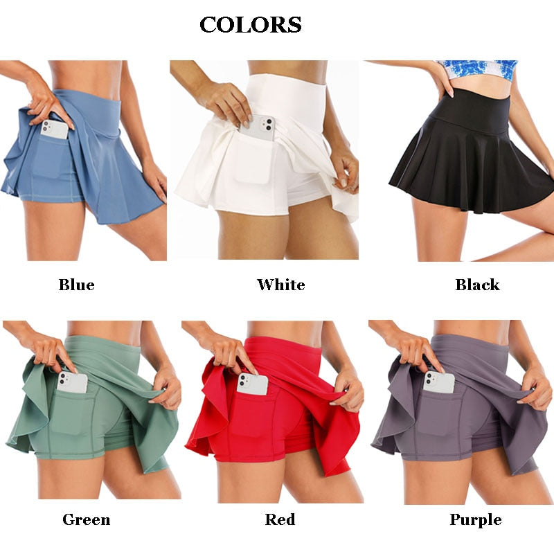 Summer Short Pants Women Sports Tennis Skirt Nude Skin Friendly Fabric