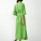 Cotton Linen Long Wrap Summer Dress