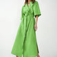 Cotton Linen Long Wrap Summer Dress