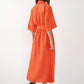 Cotton Linen Long Wrap Summer Dress