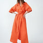 Cotton Linen Long Wrap Summer Dress