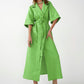 Cotton Linen Long Wrap Summer Dress