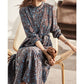 Vimly Long Sleeve Floral Dress Women 2021 Autumn Elegant Vintage