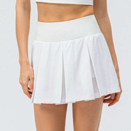 Women's Plaid Sports Short Pleated Skirt Outdoor Running Dance Yoga