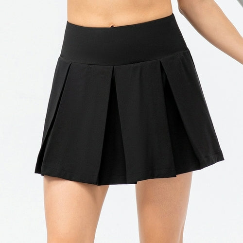 Women's Plaid Sports Short Pleated Skirt Outdoor Running Dance Yoga