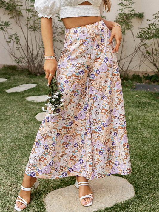 Floral High Waist Culottes