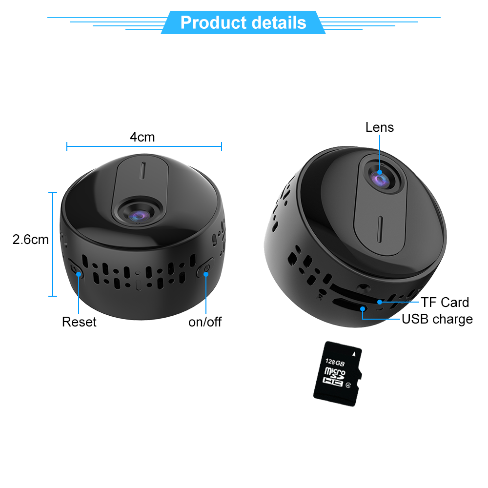 2MP 1080P HD Wifi Camera Smart Home Security Mini Camcorder