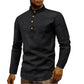 Mens Stand Collar Linen Shirt