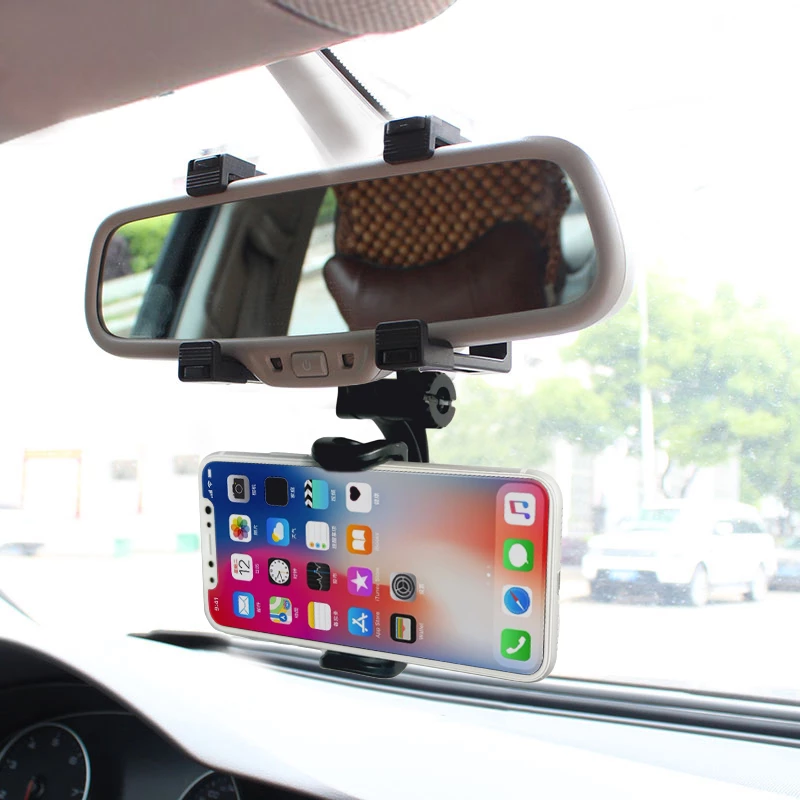 Car Phone Holder Car Rearview Mirror Mount Phone Holder 360 Degrees