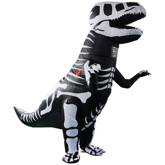 Inflatable Skeleton T-Rex Dinosaur Costume; Unisex; Kid & Youth