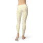 Womens White Leggings w/ Geometric Cubes