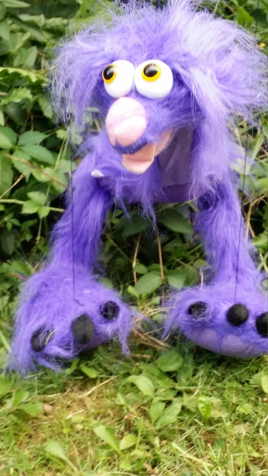 Plush funky walking dog puppet marionette