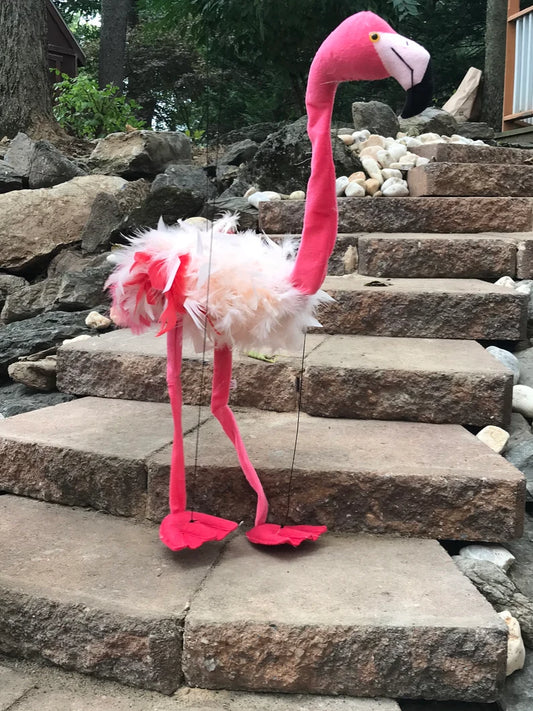20” Feather flamingo puppet marionette