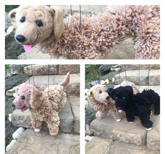 Golden Retriever and Labrador dog puppet marionette