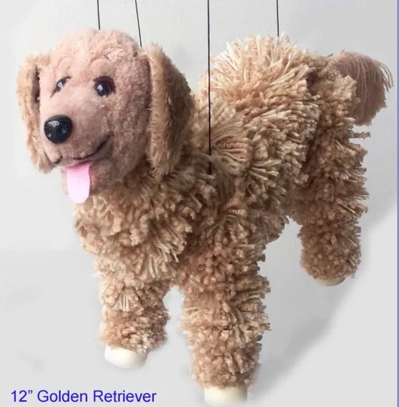 Golden Retriever and Labrador dog puppet marionette