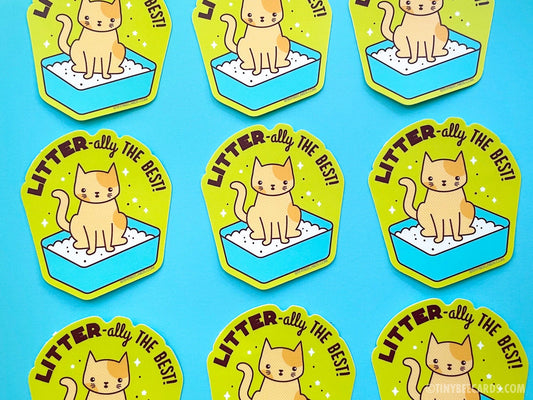 Funny Cat Litter Vinyl Sticker "Litter-ally the Best"