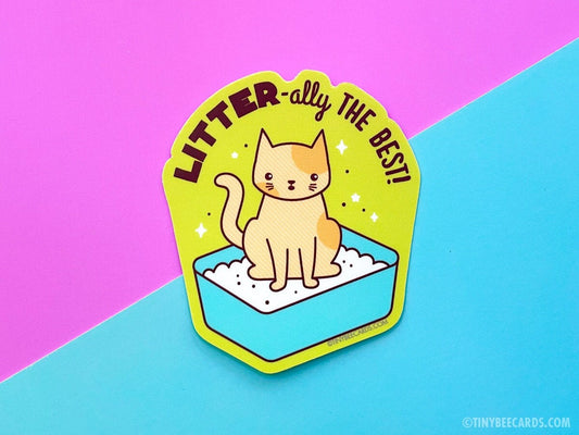 Funny Cat Litter Vinyl Sticker "Litter-ally the Best"