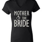 MOTHER of the BRIDE GLITTER Shirt Black V-neck