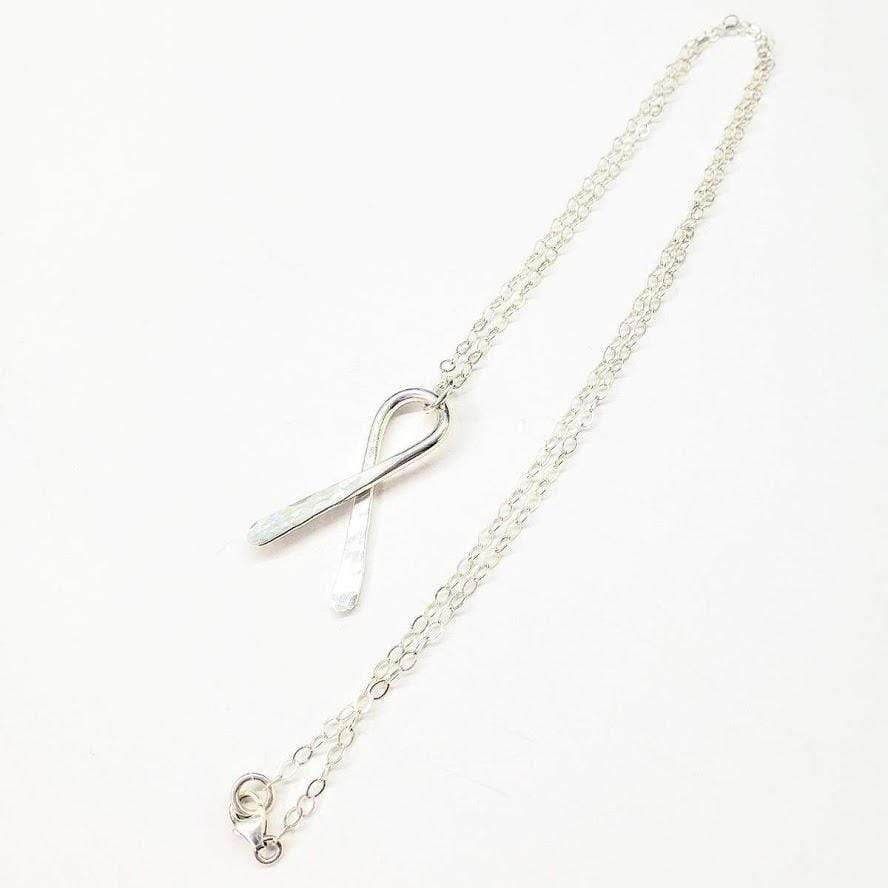 Sterling Silver Awareness Ribbon Necklace