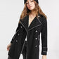 Military Coat with Contrast Buttons (C10215)
