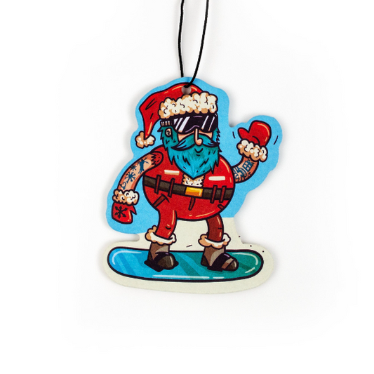 Snowboarding Santa