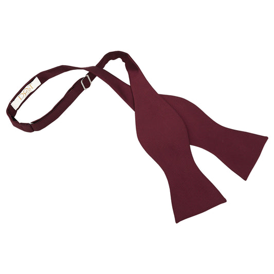 Solid Check Self-Tie Bow Tie - Burgundy