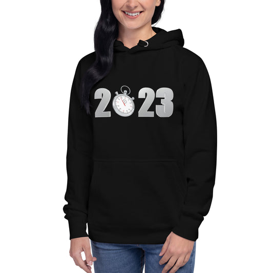 Happy New Year 2023 with Stopwatch: Unisex Hoodie