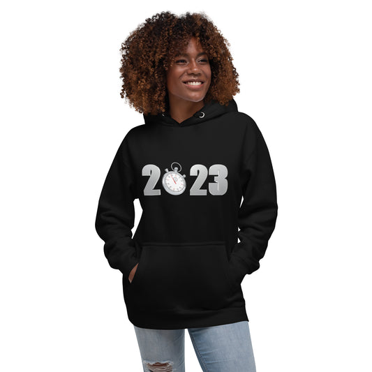 Happy New Year 2023 with Stopwatch: Unisex Hoodie