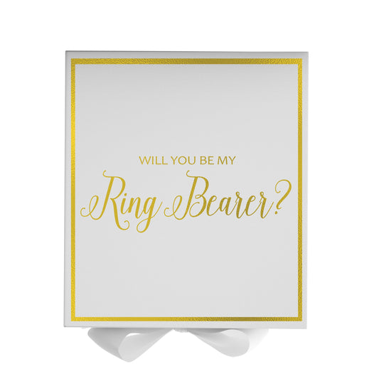 Will You Be My Ring Bearer? Proposal Box White -  Border